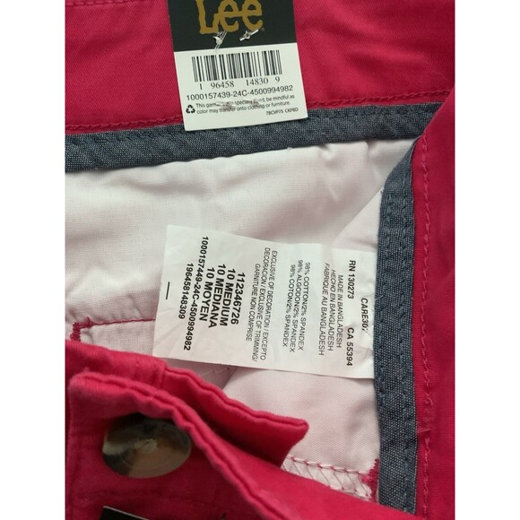 NWT Lee HOT  PINK Chino Bermuda  Shorts 9" Inseam Women's Size 10M - Picture 7 of 8